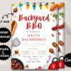 Editable backyard BBQ party invitation Canva template