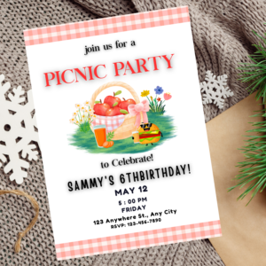 Editable Picnic Party Invitation Template | Outdoor Canva Invite