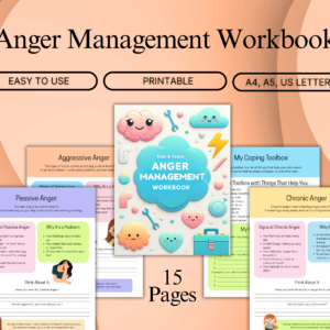 Printable anger management workbook for kids and teens – emotional regulation worksheets