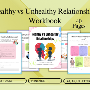 Healthy vs Unhealthy Relationships Workbook for Teens | Printable Therapy Worksheets