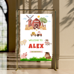 Farm Birthday Welcome Sign | Barnyard Animal Editable Template