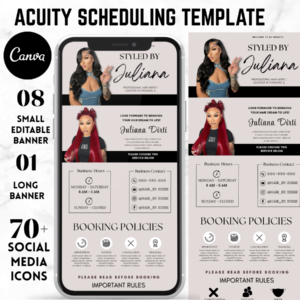 Hair Stylist Acuity Scheduling Template – Editable DIY Booking Site for Hair Professionals