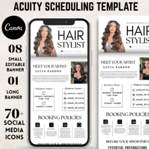 Hair Stylist Acuity Template – Editable Booking Site for Salon Professionals