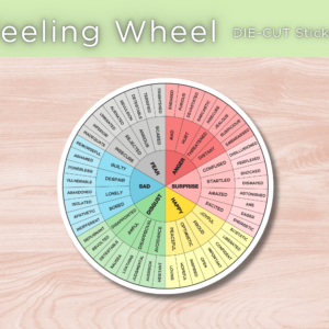 Feelings Wheel Sticker – Emotional Awareness Decal for Therapists, Counselors & Mental Health