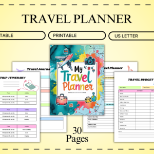 Editable Travel Planner Template | Canva Itinerary & Vacation Organizer