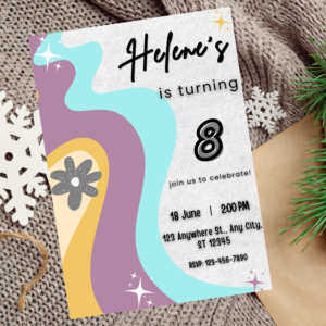 Editable Daisy Birthday Invitation – Retro Floral Birthday Template for Any Age