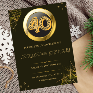 Editable Cheetah Print Birthday Invitation