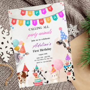 Editable Farm Birthday Invitation | Barnyard Animal Party Template