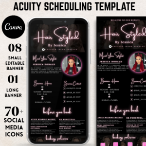 Hair Stylist Acuity Scheduling Template | Editable Canva Booking Site