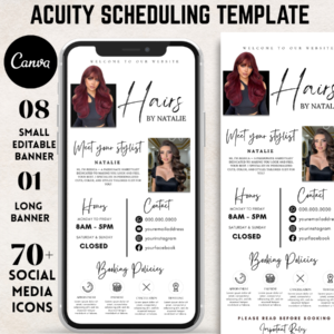 Hair Stylist Acuity Scheduling Template | DIY Booking Site for Stylists
