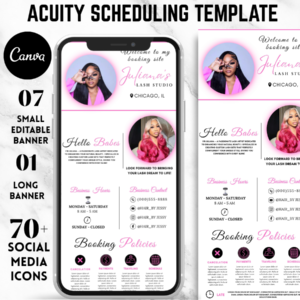 Pink Acuity Scheduling Template | Editable Canva Booking Site for Beauty Professionals