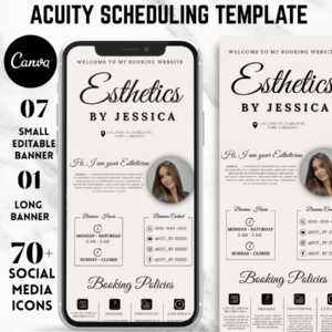 Esthetician Acuity Scheduling Template | Editable Skincare & Beauty Booking Website