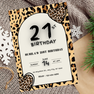 Editable Cheetah Print Birthday Invitation – Leopard Print Party Template