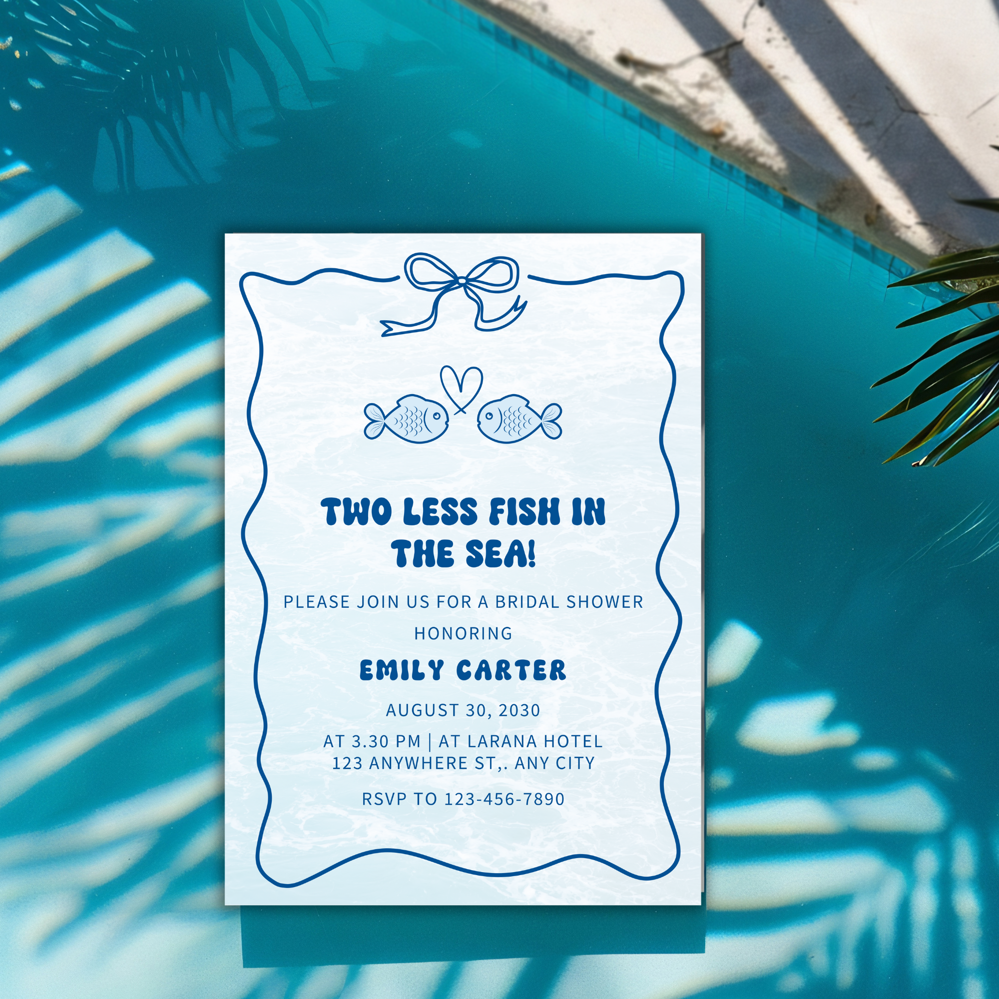Two Less Fish in the Sea Bridal Shower Invitation | Editable Canva Fishing Theme - Image 2