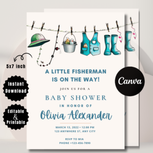 A Little Fisherman Baby Shower Invitation