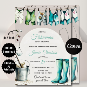 A Little Fisherman Baby Shower Invitation