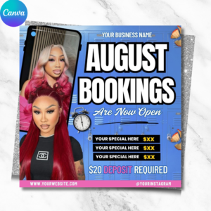 August Salon Booking Flyer – Back to School Canva Template