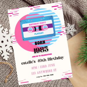40th Birthday Invitation | Editable 1985 Retro Party