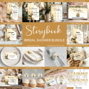 Storybook Bridal Shower Bundle | Editable Book Theme