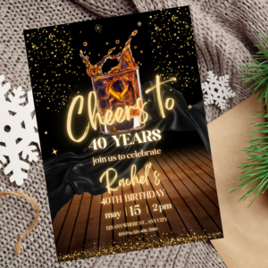 Whiskey Birthday Invitation | Cognac & Scotch Party Template