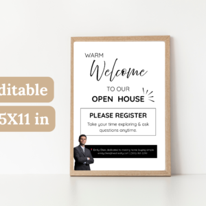 Editable Open House Sign & Sign-In Sheet | Real Estate Marketing Printable