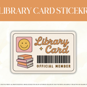 Library Card Sticker | Cute Book Lover Vinyl Decal for Laptops & Water Bottles