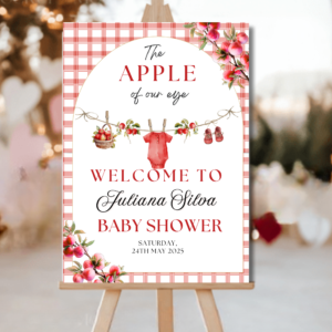 Apple Baby Shower Welcome Sign, Apple of Our Eye Theme