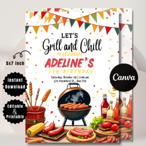 BBQ Birthday Invitation – Animated Grill Party Template