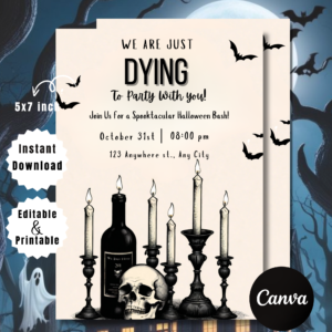 Vintage Halloween Invitation | Editable Canva Party
