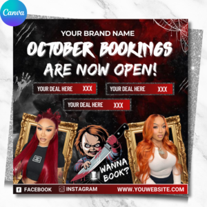 October Booking Flyer – Editable Halloween Canva Design
