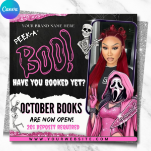 Editable October Booking Flyer | Halloween Beauty Flyer