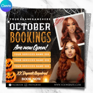 Editable October Booking Flyer Template