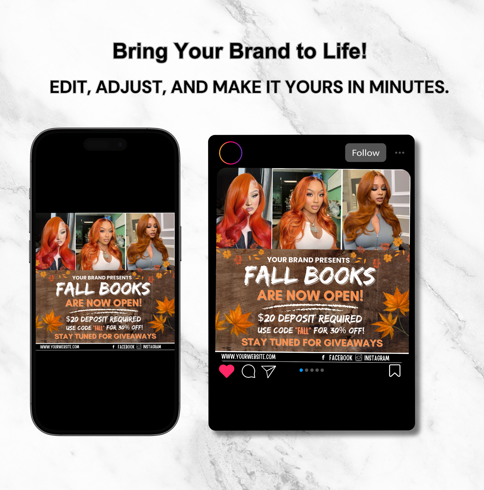 Fall Booking Flyer Template | Lash Nails Braids MUA - Image 3