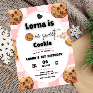 Milk and Cookies First Birthday Invitation