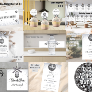 Editable Disco Party Invitation Bundle