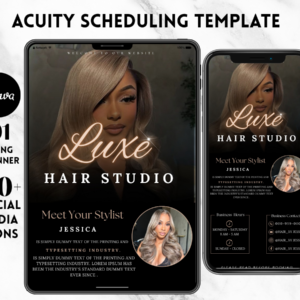 Hair Stylist Acuity Scheduling Template, Canva Template