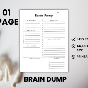 Brain Dump Sheet Printable Template