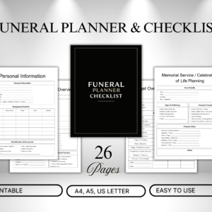 Funeral Planner & Checklist Printable | Final Wishes Organize