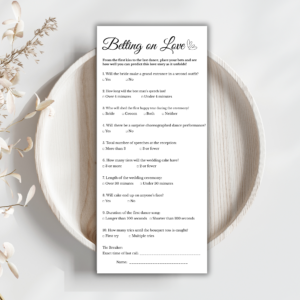 Wedding Place Your Bets Game | Canva Prop Bet Sheet