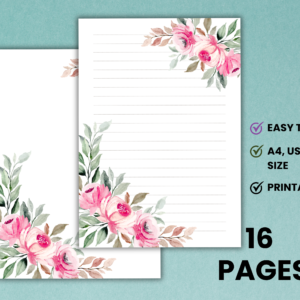 Floral Writing Paper – Lined & Unlined A4 Stationery