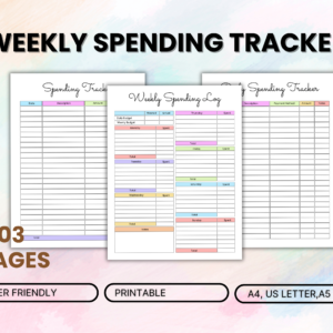 Weekly Spending Tracker – Printable Budget & Expense Planner