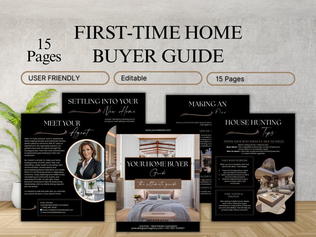 Home Buyer Guide Template – 15-Page Realtor Canva Template - Creative Perch