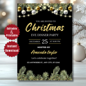 Editable Christmas Party Invitation