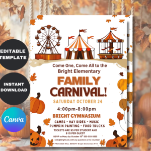 Editable Fall Carnival Flyer Template