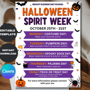 Halloween Spirit Week Flyer Template
