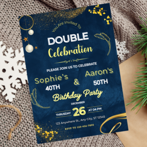 Editable Double Birthday Invitation