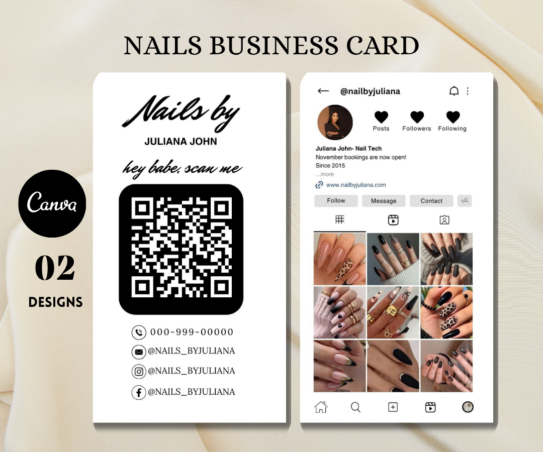 Editable Nails Business Card Template