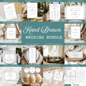 Hand Drawn Wedding Bundle Templates