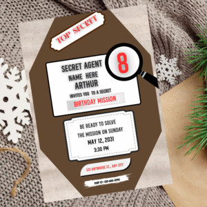 Editable Spy Birthday Invitation | Secret Agent Party Template