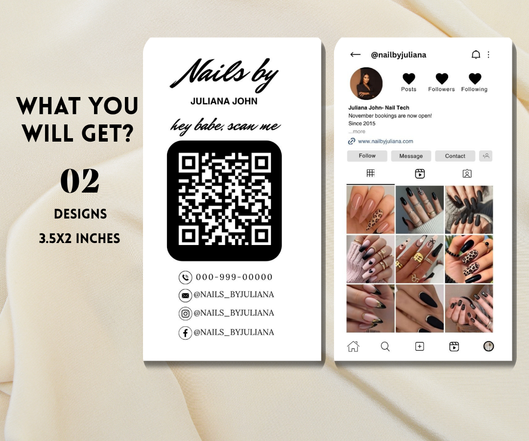 Editable Nails Business Card Template - Image 2